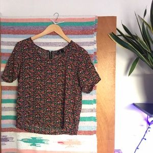 Silky floral print top